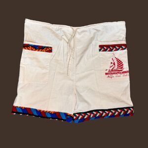 Vintage Antigua West Indies Canvas Pull On Shorts